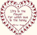 Redwork Machine Embroidery Design: Love Quote 3
