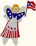 Machine Embroidery Designs: Colonial Patriotic Angel