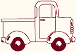 Redwork Old Pickup Truck Embroidery Design
