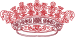 Redwork Calligraphy Crown Embroidery Design