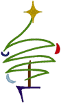 Abstract Christmas Tree Embroidery Design