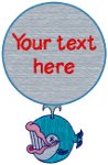 Spouting Whale Frame Embroidery Design