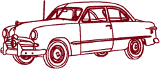 Redwork Machine Embroidery Designs: 1950 Ford Deluxe
