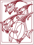 Redwork Machine Embroidery Designs: Banded Butterfly Fish
