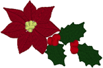 Christmas Poinsettia Corner Embroidery Design