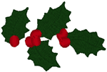 Machine Embroidery Designs: Christmas Holly Accent