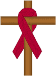 Awareness Ribbon Cross Embroidery Design