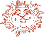 Redwork Mr. Sunshine #9 Embroidery Design