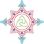 Outline Celtic Trinity Cross Embroidery Design