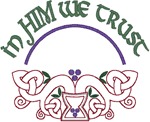 Redwork Celtic In Him We Trust Embroidery Design