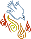 Christian Embroidery Designs: Confirmation Dove and Flame