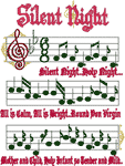 Silent Night<br>Christmas Sheet Music Design Embroidery Design
