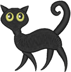 Machine Embroidery Design: Small Black Kitty 1