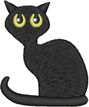 Machine Embroidery Design: Small Black Kitty 2