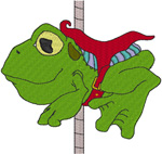 Carousel Frog Embroidery Design