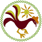 Country Rooster Embroidery Design