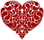 Art Nouveau Heart Embroidery Design