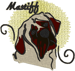 Mastiff Embroidery Design