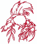 Redwork Machine Embroidery Designs: Bird of Paradise