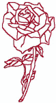 Redwork Embroidery Designs: Single Longstemmed Rose