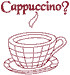 Redwork Hot Cappuccino! Embroidery Design
