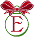 Christmas Bows & Ornaments Alphabet E