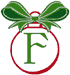 Christmas Bows & Ornaments Alphabet F