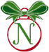 Christmas Bows & Ornaments Alphabet N
