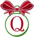 Christmas Bows & Ornaments Alphabet Q