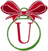 Christmas Bows & Ornaments Alphabet U