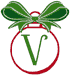 Christmas Bows & Ornaments Alphabet V