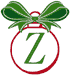 Christmas Bows & Ornaments Alphabet Z