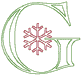 Machine Embroidery Designs: Redwork Snowflake Alphabet G