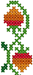 Cross Stitch Rose Hips Vertical Border Embroidery Design