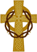 Christian Designs: Celtic Cross with Draped Crown of Thorns Embroidery Design