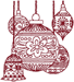 Redwork Christmas Ornaments #2 Embroidery Design