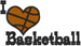 I Love Basketball Embroidery Design