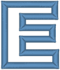 Alphabets Machine Embroidery Designs: Block Outline Uppercase E