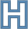 Alphabets Machine Embroidery Designs: Block Outline Uppercase H