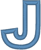 Alphabets Machine Embroidery Designs: Block Outline Uppercase J