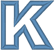 Alphabets Machine Embroidery Designs: Block Outline Uppercase K