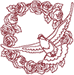 Machine Embroidery Designs: Redwork Heavenly Doves: Dove #8