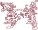 Redwork Oriental Fauna: Dazzling Dragon Embroidery Design