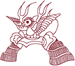 Redwork Asian Mask #3 Embroidery Design