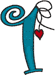 Alphabets Machine Embroidery Designs: Hanging Hearts Number 1