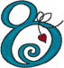Alphabets Machine Embroidery Designs: Hanging Hearts Number 8