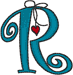 Alphabets Machine Embroidery Designs: Hanging Hearts Uppercase R
