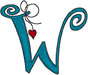 Alphabets Machine Embroidery Designs: Hanging Hearts Uppercase W