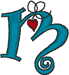 Alphabets Machine Embroidery Designs: Hanging Hearts Lowercase M