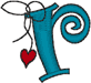 Alphabets Machine Embroidery Designs: Hanging Hearts Lowercase R